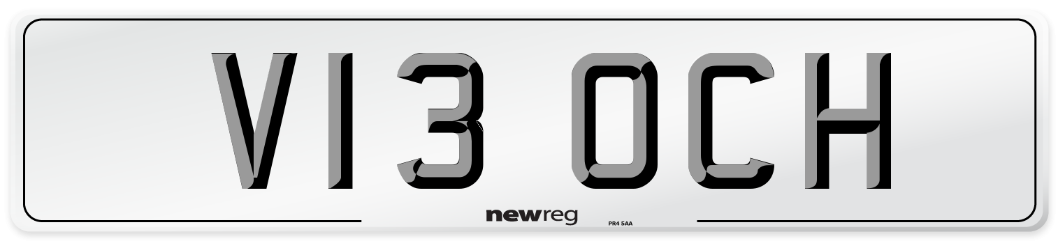V13 OCH Number Plate from New Reg